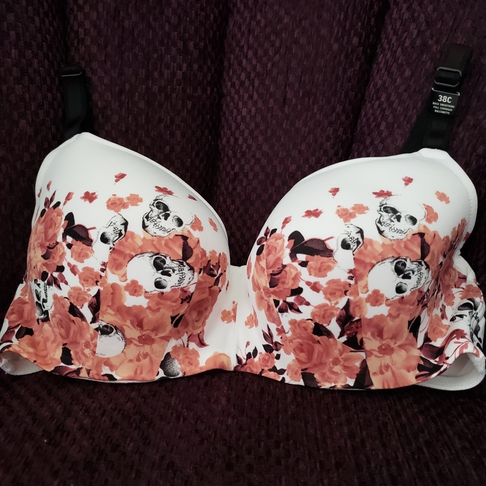 Torrid Floral Skull Balconette Bra 38C